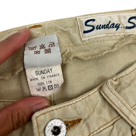 Sunday Saint Tropez Tan Linen Ankle Pants - Picture 9 of 9